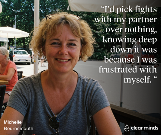 “I’d pick fights with my partner over nothing, knowing deep down it was because I was frustrated with myself. “