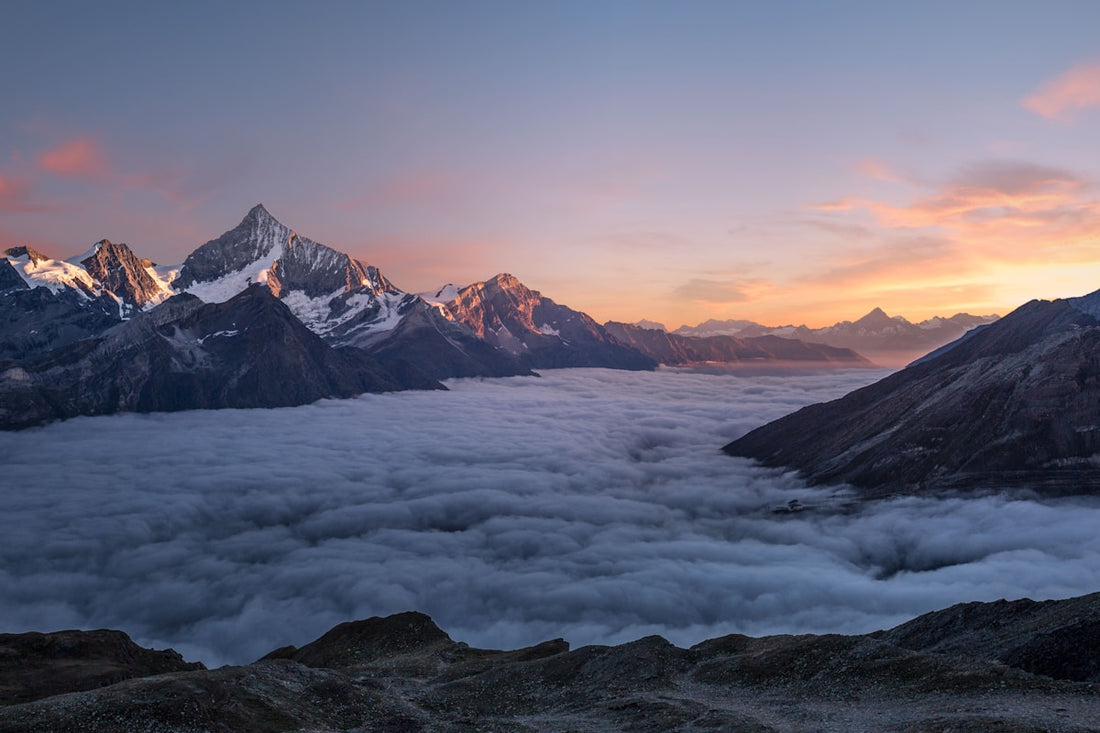 Peaceful mountain landscape representing calm and healing from trauma